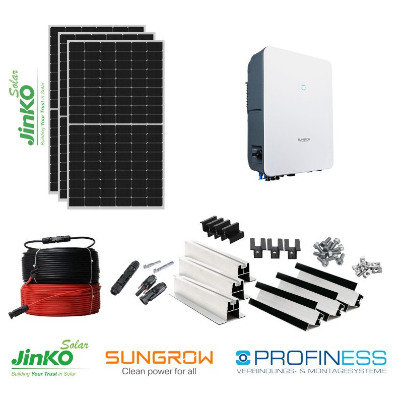 10kW saulės elektrinė su tinklo inverteriu